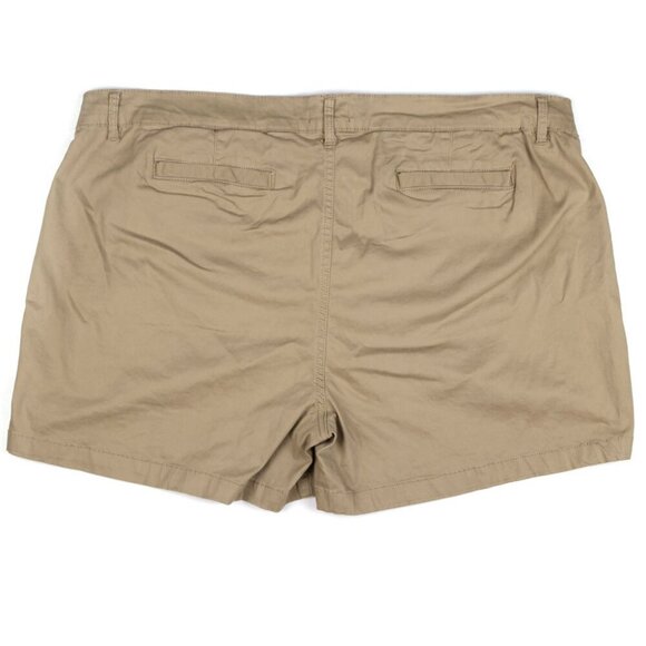 SILVER Jeans Khaki Shorts Mid Rise Stretch Chino Tan Beige Plus 24 Summer NEW - Picture 3 of 7